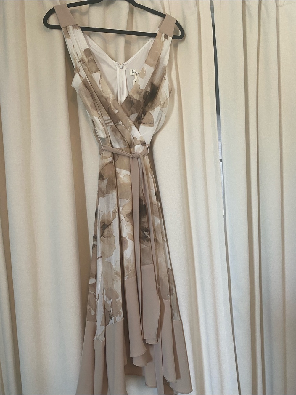 8 Harper Rose Elegant Neutral Floral Wrap Dress -
